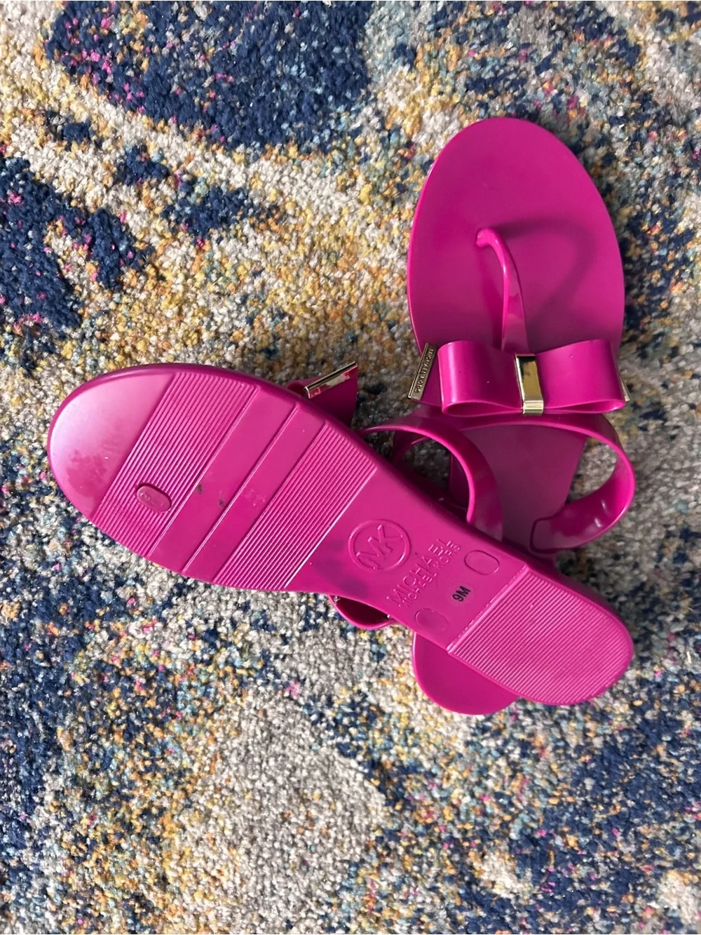 Michael Kors Hot Pink Bow Thong Sandals